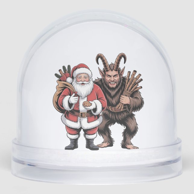 Creepy Funny Horror Santa Claus Krampus Weihnachte Schneekugeln (Vorderseite)