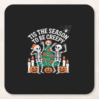 Creepy Funny Skeleton Halloween Spooky Rechteckiger Pappuntersetzer