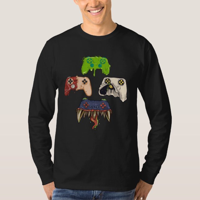 Creepy Gaming Controller Video Games Halloween Gam T-Shirt (Vorderseite)