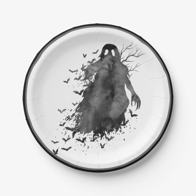 Creepy Ghost Halloween Papierplatte Pappteller (Vorderseite)