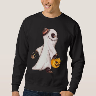 Creepy Ghost Jack O Lantern Halloween Costume Tric Sweatshirt