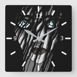 Creepy Ghost Lady Quadratische Wanduhr