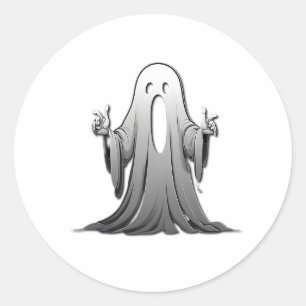 Creepy Ghost of Salem Runder Aufkleber
