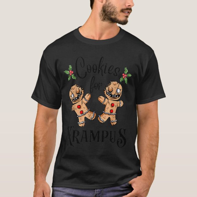 Creepy Gingerbread Cookies For Krampus Xmas Goth H T-Shirt (Vorderseite)