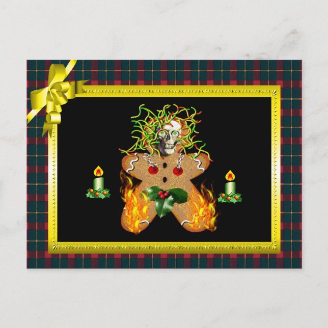 Creepy Gingerbread Man Postkarte (Vorderseite)