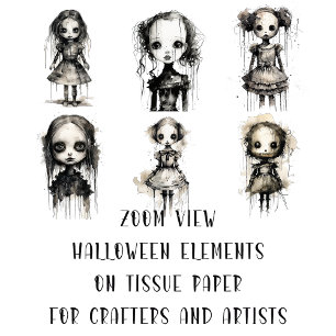Creepy Girl Horror Characters for Arts and Crafts Seidenpapier