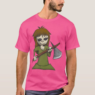 Creepy Girl mit Ax T-Shirt
