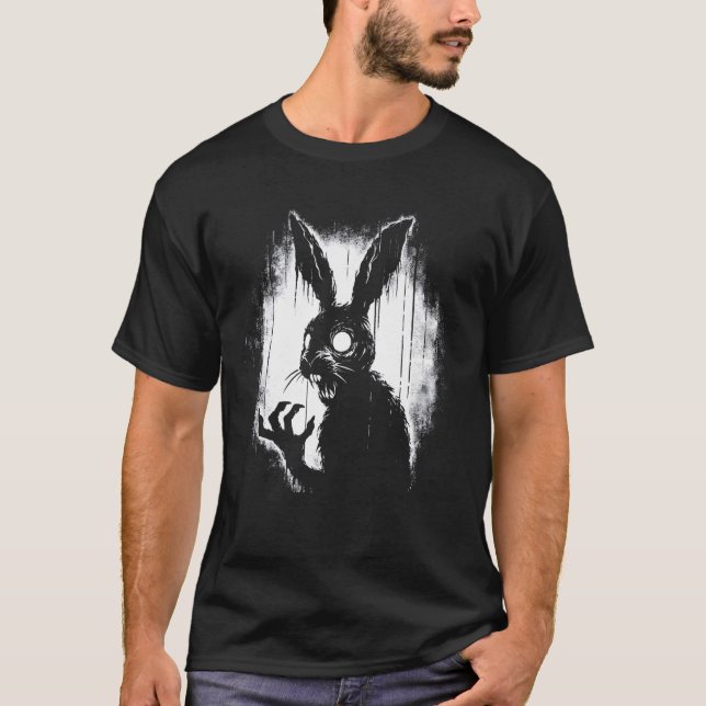Creepy Goth Rabbit, Horror Bunny, Weidcore Rabbit T-Shirt (Vorderseite)