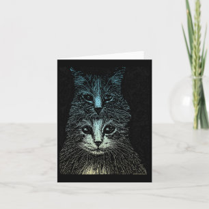 Creepy Goth Vintage Kunstgotik Katze Karte
