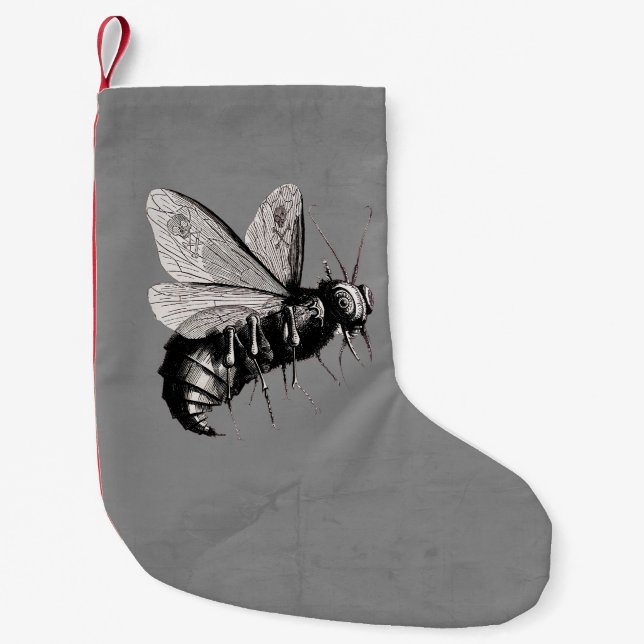 Creepy Gothic Bee Skull Wings Insekt Kleiner Weihnachtsstrumpf (Vorderseite)