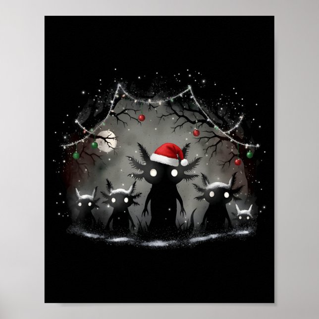 Creepy Gothic Christmas Axolotl Aesthetic Horror N Poster (Vorne)