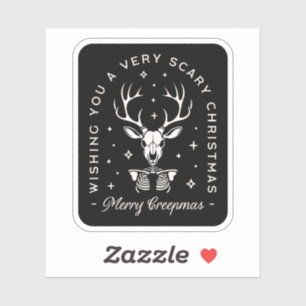 Creepy gothic Christmas Rentier Skelett Aufkleber