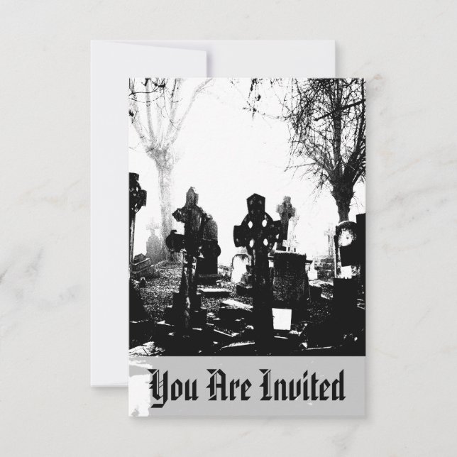 Creepy Gothic Graveyard Einladung (Vorderseite)