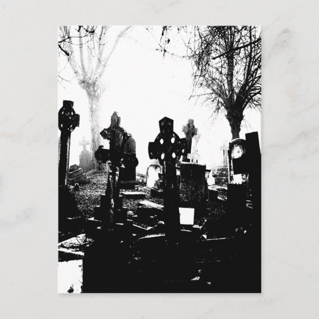 Creepy Gothic Graveyard Postkarte (Vorderseite)