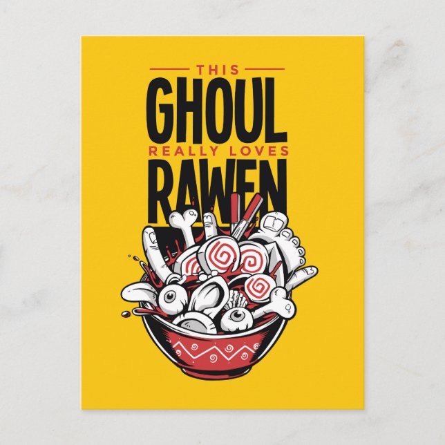 Creepy Goul Liebe Rawen Halloween Postcard Postkarte (Vorderseite)