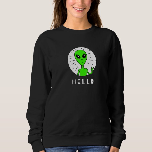 Creepy Green Alien Sweatshirt (Vorderseite)
