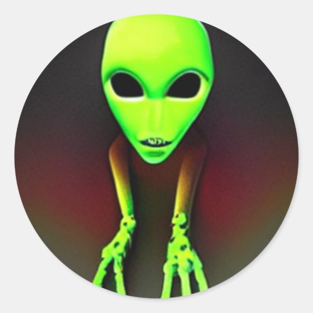 Creepy Green beängstigend Ghost Classic Round Stic Runder Aufkleber (Vorderseite)