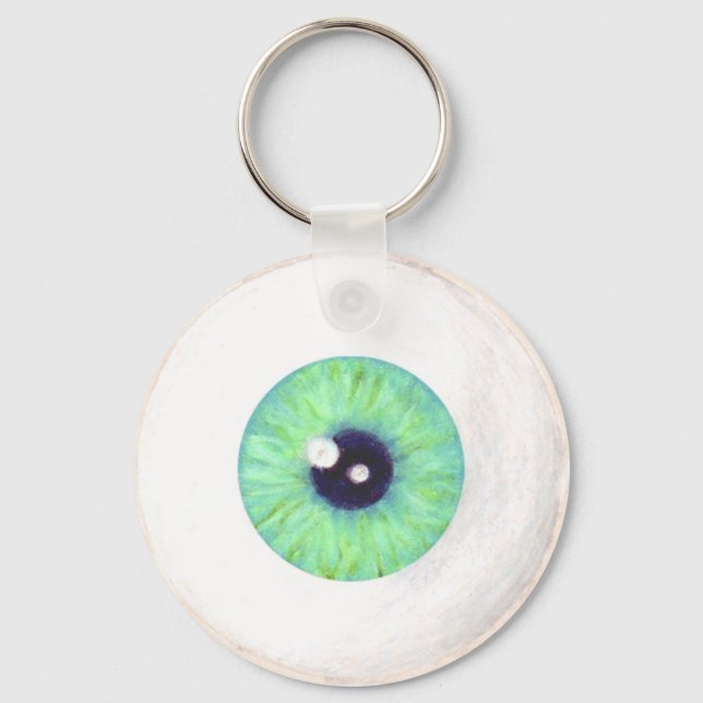 Creepy Green Eyeball Schlüsselanhänger (Vorderseite)