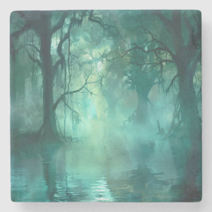 Creepy Green Swamp Steinuntersetzer