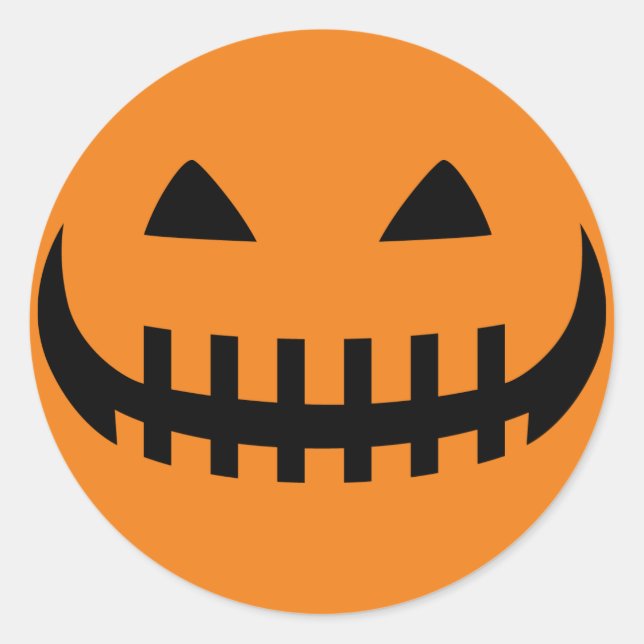 Creepy Grinning Pumpkin Face Sticker (Vorderseite)