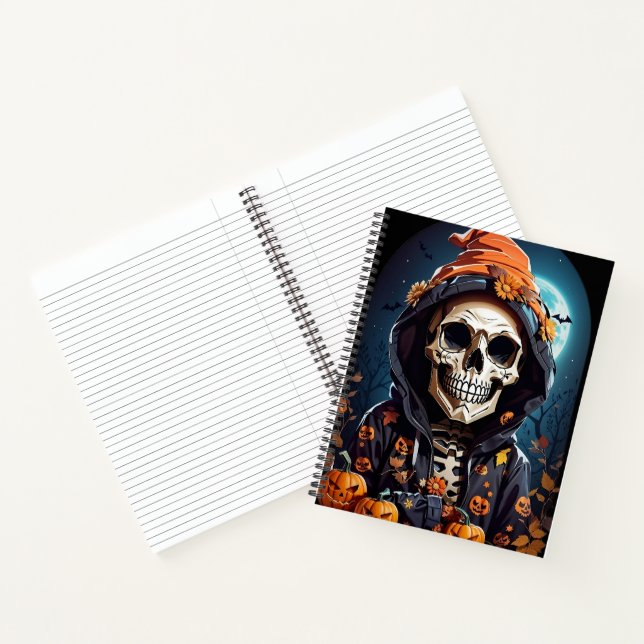 Creepy Grinning Skeleton Halloween Notizbuch (Innenseite)