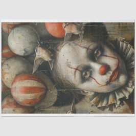 Creepy Halloween Clown Decoupage Seidenpapier