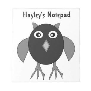 Creepy Halloween Owl Anpassbar N Notizblock