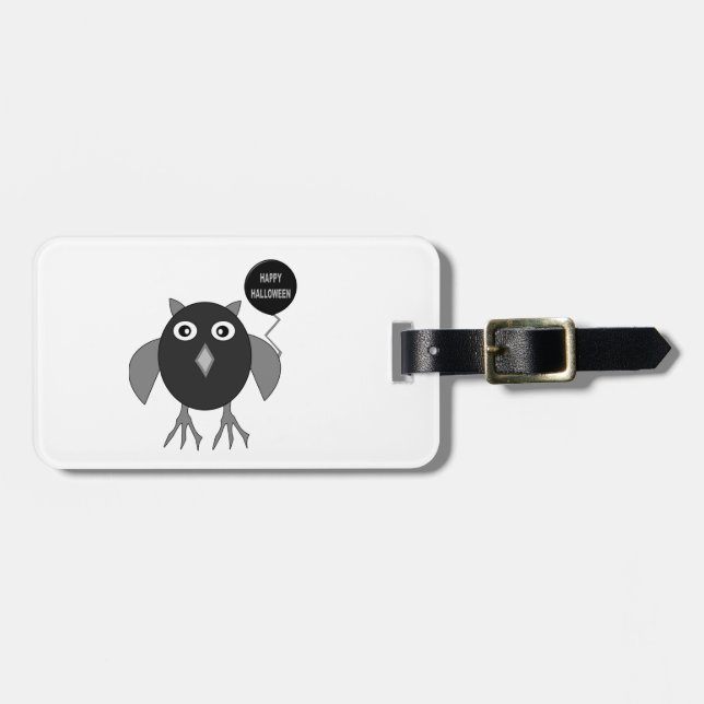 Creepy Halloween-Party Owl Custom Gepäckanhänger (Vorderseite horizontal)
