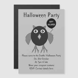 Creepy Halloween-Party Owl Magnetic Party lädt ein Magneteinladung
