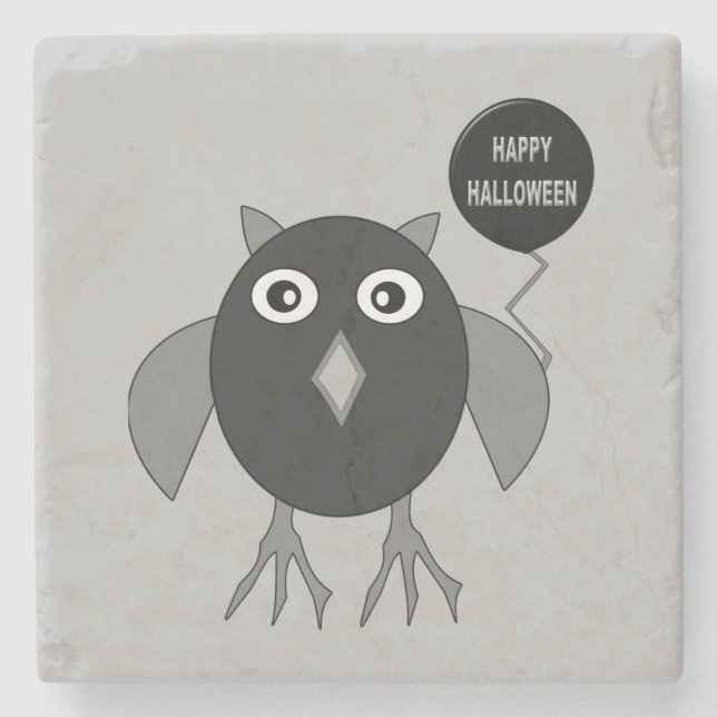 Creepy Halloween-Party Owl Stone Untersetzer (Vorderseite)