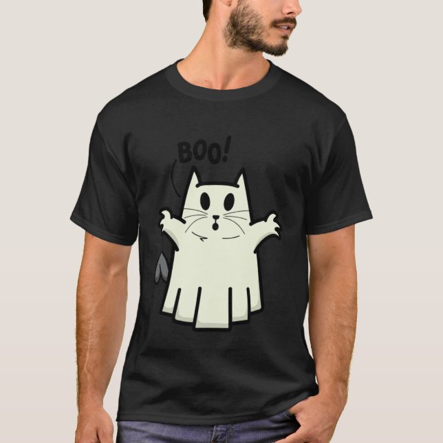 Creepy Halloween Peeking Black Cat for Feline T-Shirt (Vorderseite)