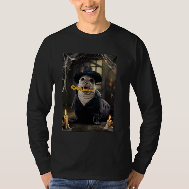 Creepy Halloween Siegel Spooky Beängstigend Ocean  T-Shirt (Vorderseite)