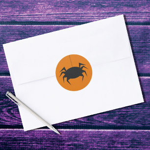 Creepy Halloween Spider Black Runder Aufkleber