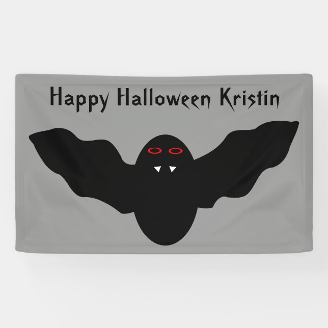 Creepy Halloween Vampire Bat Custom Banner (Horizontal)