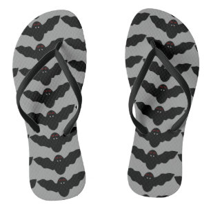 Creepy Halloween Vampire Bat Flip Flops