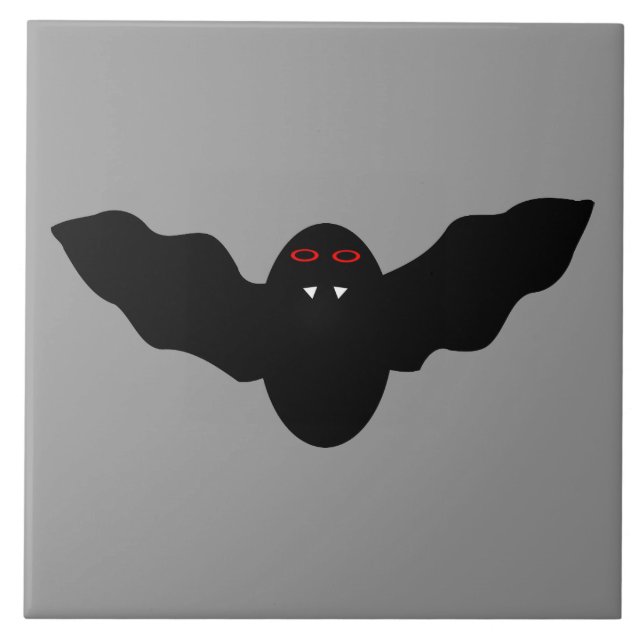 Creepy Halloween Vampire Bat Tile Fliese (Vorderseite)