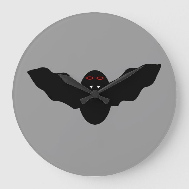 Creepy Halloween Vampire Bat Wall Uhr (Vorderseite)