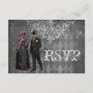 Creepy Halloweenbraut u. -bräutigam UAWG Wedding RSVP Karte
