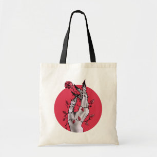 Creepy Hand Rose Thorns Macabre Red Tragetasche