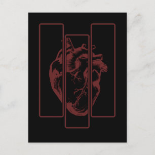 Creepy Heart Human Anatomy Hexe Emo Art Postkarte