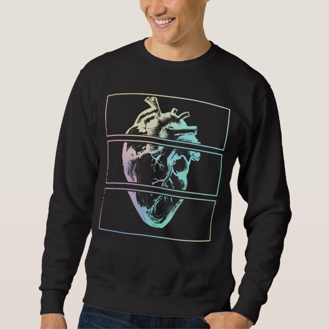 Creepy Heart Human Anatomy Hexe Emo Pastel Goth Sweatshirt (Vorderseite)