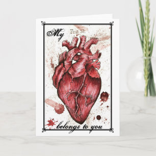 Creepy Heart Liebe Card Edgar Allan Poe Zitat Karte