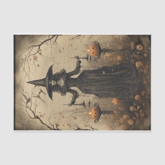 Creepy Hexe Eerie Forest Halloween Decoupage Seidenpapier (Vorderseite)