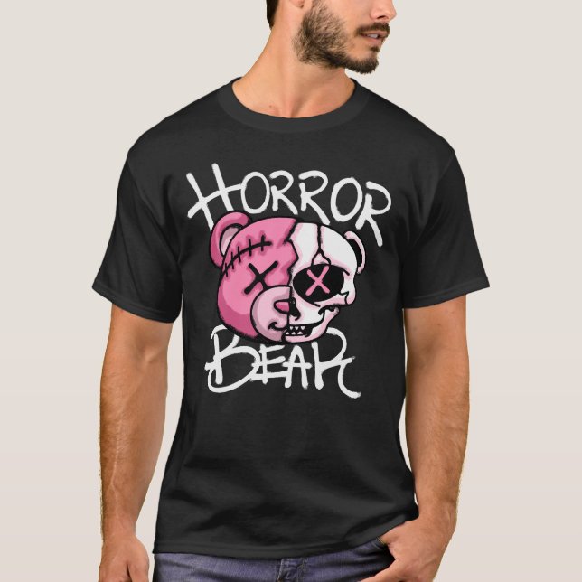 Creepy Horror Bear streetwear T-Shirt (Vorderseite)