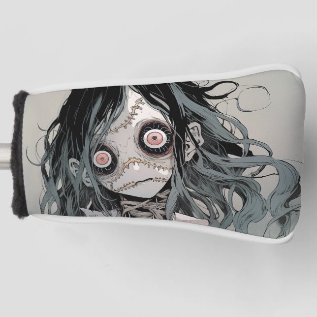 Creepy Horror Doll Aesthetic Anime Girl Golf Headcover (Vorderseite)