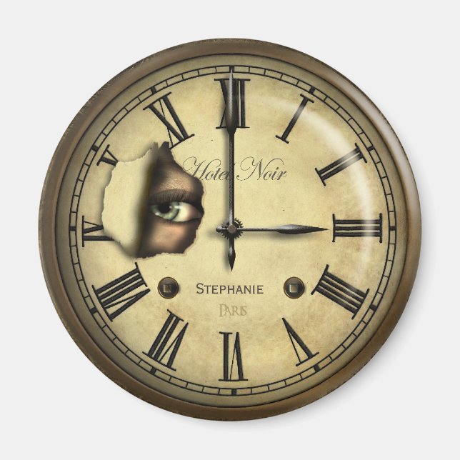 Creepy Hotel Clock Personalisiert Magnet (Vorne)