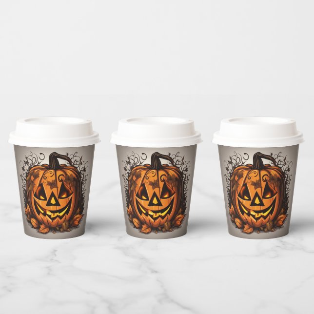 Creepy Jack-O-Lantern Halloween Pappbecher (Multi)