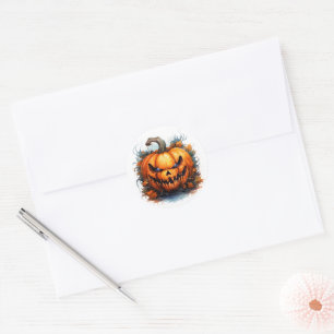 Creepy Jack-O-Lantern Runder Aufkleber