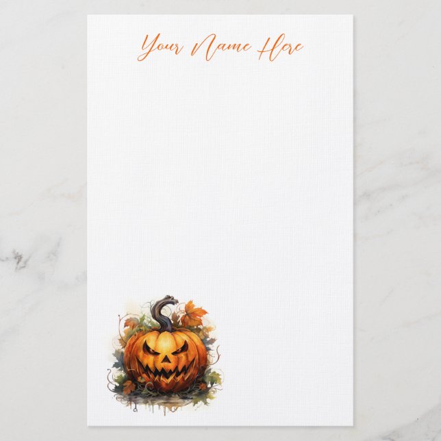 Creepy Jack-O-Lantern Stationery Briefpapier (Vorderseite)