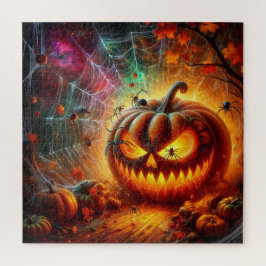 Creepy Jack-O-Lantern und Spinnen Puzzle